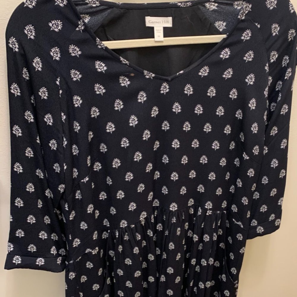 Garnet Hill Navy Dress Size 8 Navy